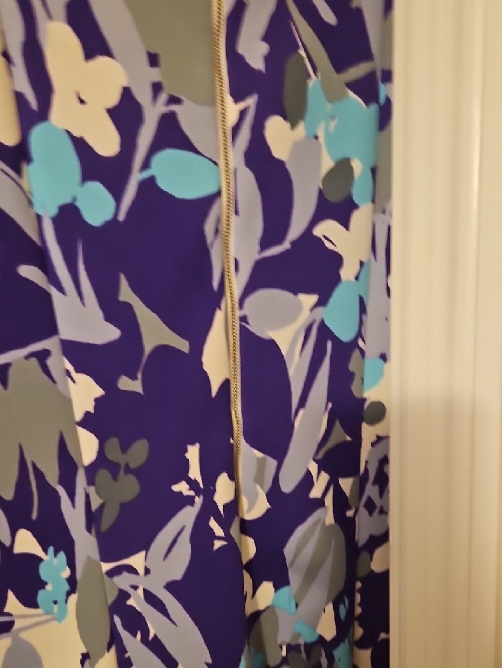 Lane Bryant Purple Floral Midi Dress with Blue and Cream Accents - Picture 3 of 4